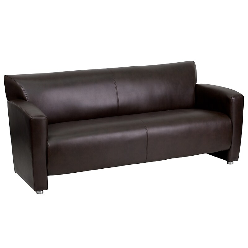 Flash Furniture HERCULES Majesty Series 68.5" LeatherSoft Sofa, Brown (2223BN) image 1