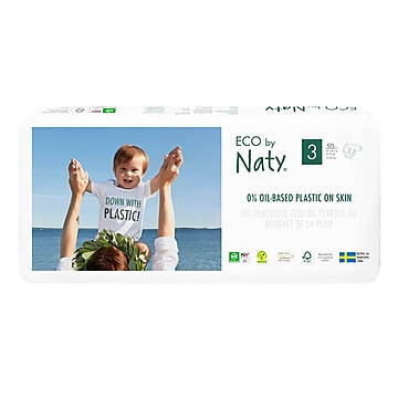Eco by Naty Diapers, Size 3, 100 Diapers Economy Pack, 2 Packs of 50 (NT178426)