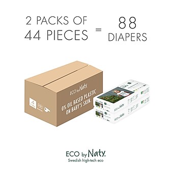 Eco by Naty Diapers, Size 4, 88 Diapers Economy Pack, 2 Packs of 44 (NT178433)