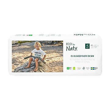 Eco by Naty Diapers, Size 5, 80 Diapers Economy Pack, 2 Packs of 40 (NT178457)
