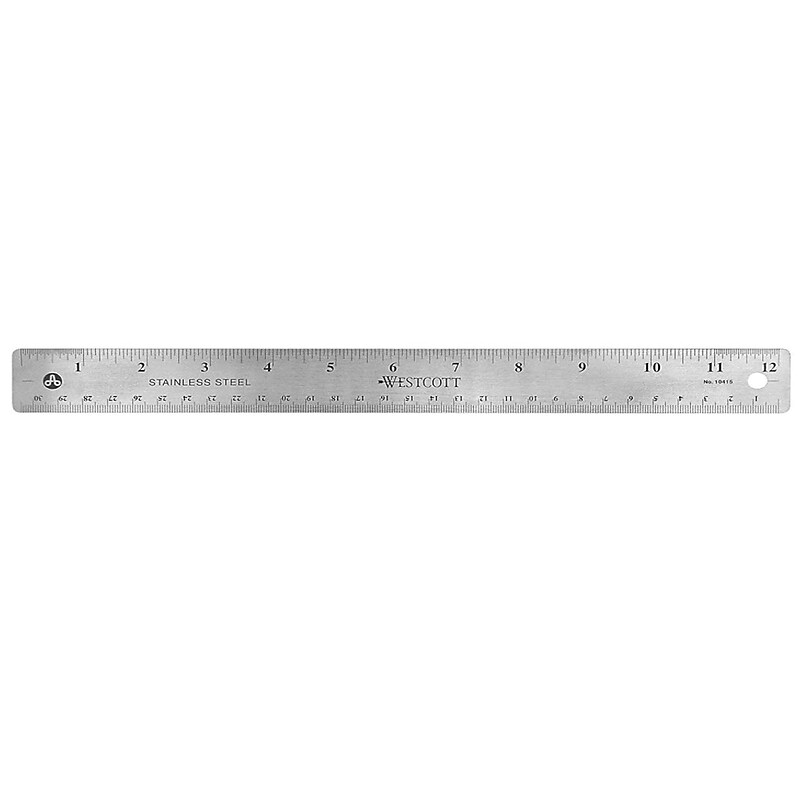 Westcott 12" Standard Stainless Steel Ruler, Silver (10612) image 1