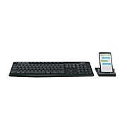 Blackweb/Logitech Keyboard/Staples Laptop Filter 15.4"/QFX 2.1 Bluetooth Speaker 