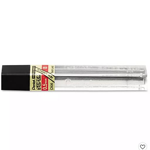 Pentel Super HiPolymer Lead Refill, 0.5mm, 12/Leads (C505B) Staples