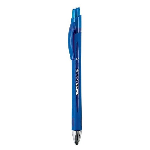 Staples Sonix Retractable Gel Pens, Medium Point, 0.7mm, Blue Ink, Dozen (13563CC) Staples