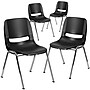 Flash Furniture HERCULES Series Plastic Shell Kid's Stacking Chair, Black/Chrome, 4/Pack (4RUT18BKCHR)~#|#~sp137199106_sc7