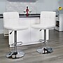 Flash Furniture Contemporary Vinyl Adjustable Height Barstool with Back, White, 2-Pieces (2DS810MODWHGG)~#|#~sp137199227_sc7