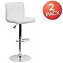 Flash Furniture Contemporary Vinyl Adjustable Height Barstool with Back, White, 2-Pieces (2DS810MODWHGG)~#|#~sp137199228_sc7