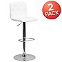 Flash Furniture Contemporary Vinyl Adjustable Height Barstool with Back, White, 2-Pieces (2CH112080WHGG)~#|#~sp137199302_sc7