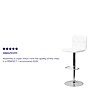 Flash Furniture Contemporary Vinyl Adjustable Height Barstool with Back, White, 2-Pieces (2CH112080WHGG)~#|#~sp137199304_sc7