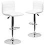 Flash Furniture Contemporary Vinyl Adjustable Counter Height Swivel Stool with Back, White, 2-Pieces (2CH920231WHGG)~#|#~sp137199363_sc7