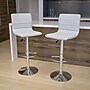 Flash Furniture Contemporary Vinyl Adjustable Counter Height Swivel Stool with Back, White, 2-Pieces (2CH920231WHGG)~#|#~sp137199365_sc7