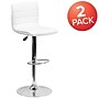 Flash Furniture Contemporary Vinyl Adjustable Counter Height Swivel Stool with Back, White, 2-Pieces (2CH920231WHGG)~#|#~sp137199366_sc7