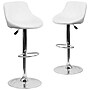 Flash Furniture Contemporary Vinyl Adjustable Height Barstool with Back, White, 2-Pieces (2CH82028AWHGG)~#|#~sp137199384_sc7