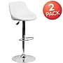 Flash Furniture Contemporary Vinyl Adjustable Height Barstool with Back, White, 2-Pieces (2CH82028AWHGG)~#|#~sp137199387_sc7