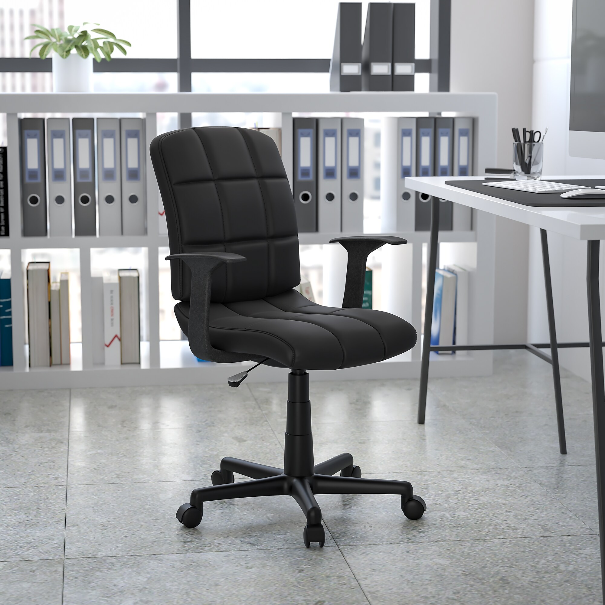Flash Furniture Clayton Vinyl Swivel Task Chair, Black (GO16911BKA) Sansujyuku sansujyuku.com
