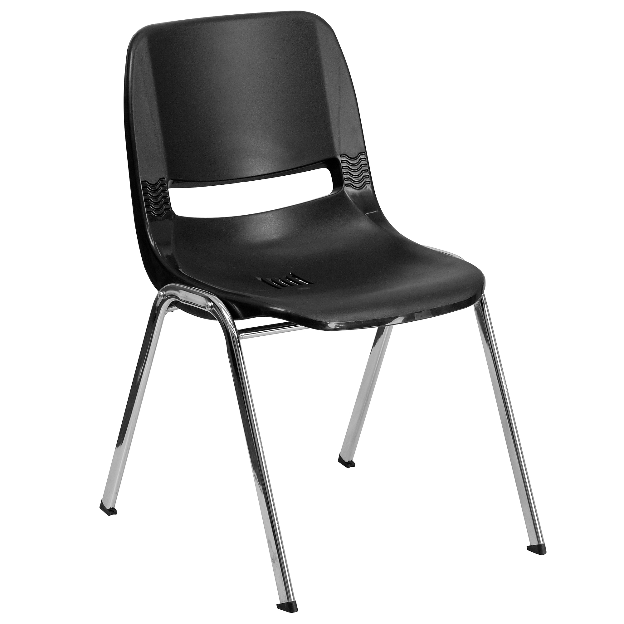 Flash Furniture HERCULES Series Plastic Shell Kid’s Stacking Chair, Black/Chrome (RUT18BKCHR) Sansujyuku sansujyuku.com