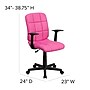 Flash Furniture Clayton Vinyl Swivel Mid-Back Quilted Task Office Chair, Pink (GO16911PINKA)~#|#~sp137199593_sc7