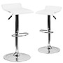 Flash Furniture Contemporary Vinyl Adjustable Height Barstool with Back, White, 2-Pieces (2DS801CONTWHGG)~#|#~sp137199747_sc7