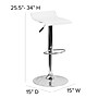 Flash Furniture Contemporary Vinyl Adjustable Height Barstool with Back, White, 2-Pieces (2DS801CONTWHGG)~#|#~sp137199754_sc7