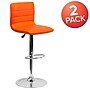 Flash Furniture Contemporary Vinyl Adjustable Counter Height Swivel Stool with Back, Orange, 2-Pieces (2CH920231ORGGG)~#|#~sp137199860_sc7