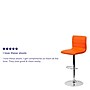 Flash Furniture Contemporary Vinyl Adjustable Counter Height Swivel Stool with Back, Orange, 2-Pieces (2CH920231ORGGG)~#|#~sp137199862_sc7