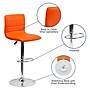 Flash Furniture Contemporary Vinyl Adjustable Counter Height Swivel Stool with Back, Orange, 2-Pieces (2CH920231ORGGG)~#|#~sp137199863_sc7