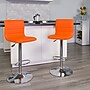 Flash Furniture Contemporary Vinyl Adjustable Counter Height Swivel Stool with Back, Orange, 2-Pieces (2CH920231ORGGG)~#|#~sp137200020_sc7