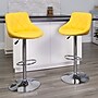 Flash Furniture Contemporary Vinyl Adjustable Height Barstool with Back, Yellow, 2-Pieces (2CH82028AYELGG)~#|#~sp137200082_sc7