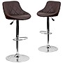Flash Furniture Contemporary Vinyl Adjustable Height Barstool with Back, Brown, 2-Pieces (2CH82028ABRNGG)~#|#~sp137200122_sc7
