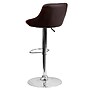 Flash Furniture Contemporary Vinyl Adjustable Height Barstool with Back, Brown, 2-Pieces (2CH82028ABRNGG)~#|#~sp137200125_sc7