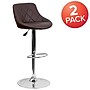 Flash Furniture Contemporary Vinyl Adjustable Height Barstool with Back, Brown, 2-Pieces (2CH82028ABRNGG)~#|#~sp137200154_sc7