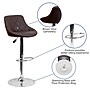 Flash Furniture Contemporary Vinyl Adjustable Height Barstool with Back, Brown, 2-Pieces (2CH82028ABRNGG)~#|#~sp137200157_sc7