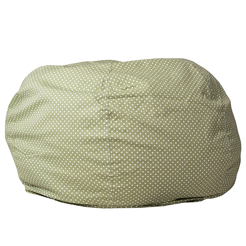 Flash Furniture Cotton Twill Oversized Dot Bean Bag Chair, Green (DGBEANLGDTGN) image 1