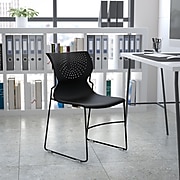 Flash Furniture Hercules Plastic Stack Chair, Black (RUT438BKGG)