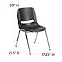 Flash Furniture HERCULES Series Plastic Shell Kid's Stacking Chair, Black/Chrome (RUT16BKCHR)~#|#~sp137201829_sc7