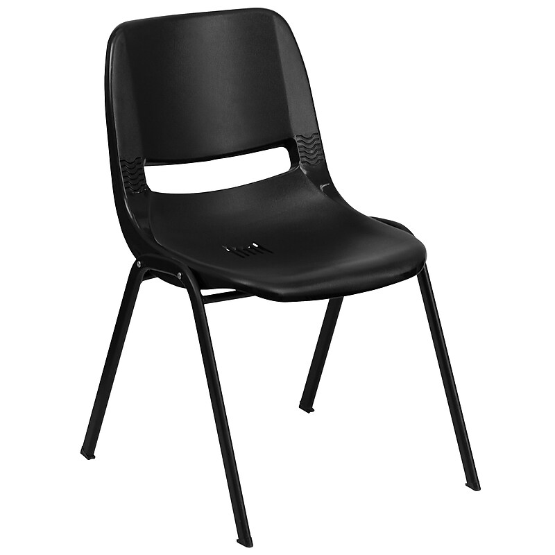 Flash Furniture HERCULES Series Plastic Shell Kid's Stacking Chair, Black (RUT14PDRBK) image 1