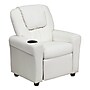 Flash Furniture Contemporary Vinyl Kids Recliner with Cup Holder and Headrest, White (DGULTKIDWHITE)~#|#~sp137201889_sc7