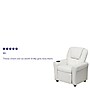 Flash Furniture Contemporary Vinyl Kids Recliner with Cup Holder and Headrest, White (DGULTKIDWHITE)~#|#~sp137201893_sc7
