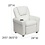 Flash Furniture Contemporary Vinyl Kids Recliner with Cup Holder and Headrest, White (DGULTKIDWHITE)~#|#~sp137201894_sc7