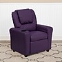 Flash Furniture Contemporary Vinyl Kids Recliner with Cup Holder and Headrest. Purple (DGUTLKIDPUR)~#|#~sp137201909_sc7