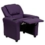 Flash Furniture Contemporary Vinyl Kids Recliner with Cup Holder and Headrest. Purple (DGUTLKIDPUR)~#|#~sp137201911_sc7