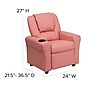 Flash Furniture Contemporary Vinyl Kids Recliner with Cup Holder and Headrest, Pink (DGULTKIDPINK)~#|#~sp137201917_sc7