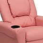 Flash Furniture Contemporary Vinyl Kids Recliner with Cup Holder and Headrest, Pink (DGULTKIDPINK)~#|#~sp137201919_sc7