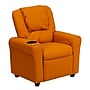 Flash Furniture Contemporary Vinyl Kids Recliner with Cup Holder and Headrest, Orange (DGULTKIDORANGE)~#|#~sp137201920_sc7