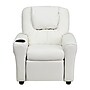 Flash Furniture Contemporary Vinyl Kids Recliner with Cup Holder and Headrest, White (DGULTKIDWHITE)~#|#~sp137202285_sc7