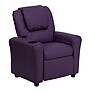 Flash Furniture Contemporary Vinyl Kids Recliner with Cup Holder and Headrest. Purple (DGUTLKIDPUR)~#|#~sp137202300_sc7