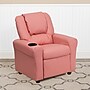 Flash Furniture Contemporary Vinyl Kids Recliner with Cup Holder and Headrest, Pink (DGULTKIDPINK)~#|#~sp137202305_sc7
