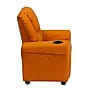 Flash Furniture Contemporary Vinyl Kids Recliner with Cup Holder and Headrest, Orange (DGULTKIDORANGE)~#|#~sp137202310_sc7