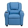 Flash Furniture Contemporary Vinyl Kids Recliner with Cup Holder and Headrest, Light Blue (DGULTLTBLUE)~#|#~sp137202318_sc7
