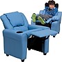 Flash Furniture Contemporary Vinyl Kids Recliner with Cup Holder and Headrest, Light Blue (DGULTLTBLUE)~#|#~sp137202326_sc7